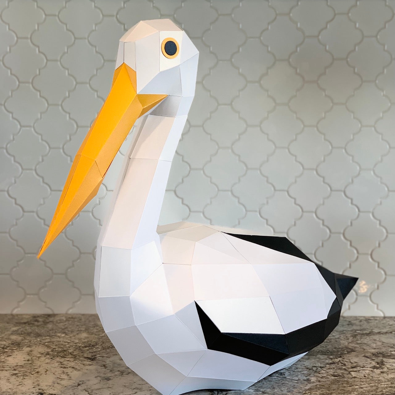 American White Pelican 3D Paper Craft Model