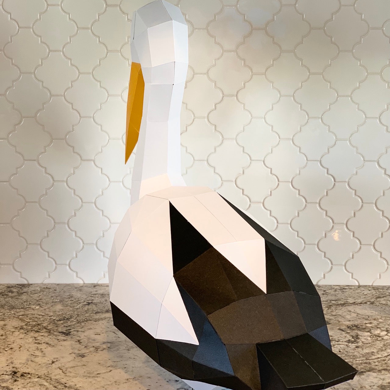 American White Pelican 3D Paper Craft Model