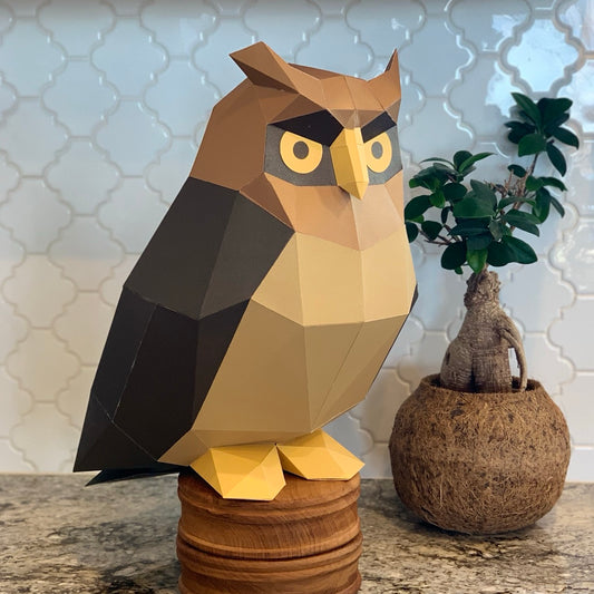 Great Horned Owl 3D Paper Craft Model
