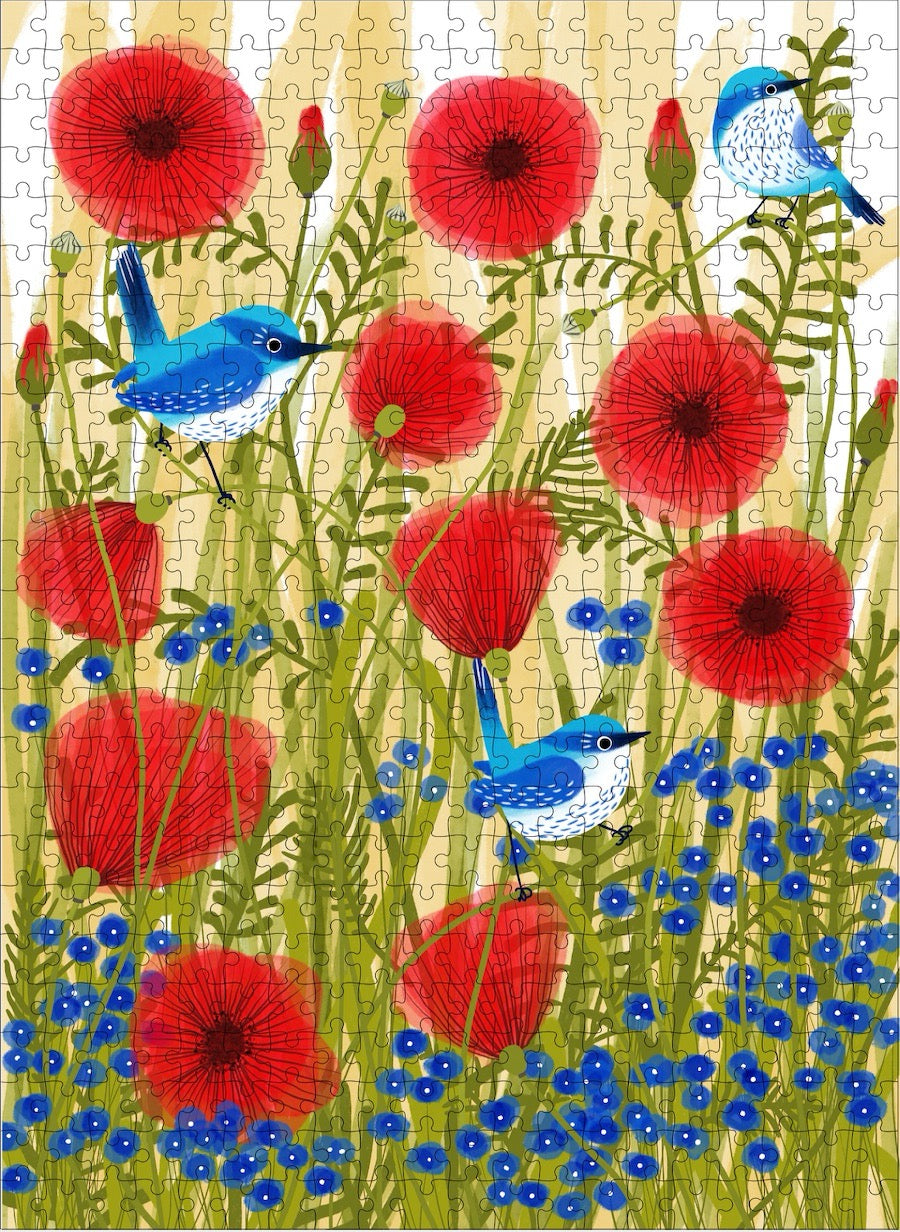 Modern Birds and Flowers Puzzle