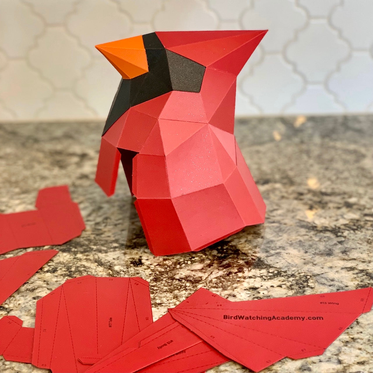 Northern Cardinal 3D Paper Craft Model