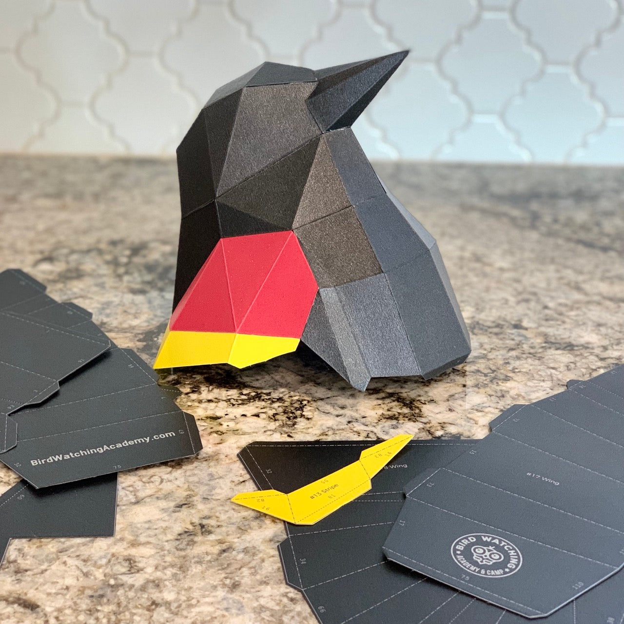 Red-winged Blackbird 3D Paper Craft Model